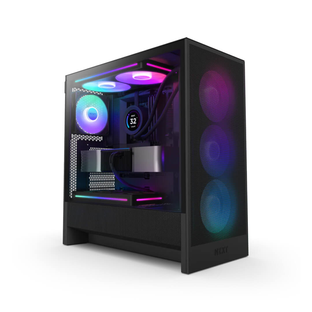 Nzxt H5 Flow RGB 2024 Edition E-ATX Mid Tower Case Cabinet (Black)-Images-5 Gamesncomps.com