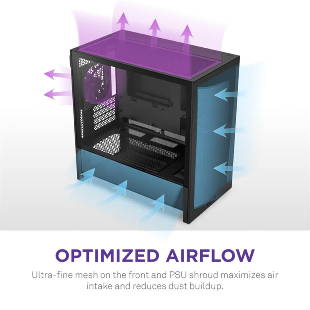 NZXT H3 Flow M-ATX Mini Tower Case 2025 Edition Cabinet-Images-6 Gamesncomps.com