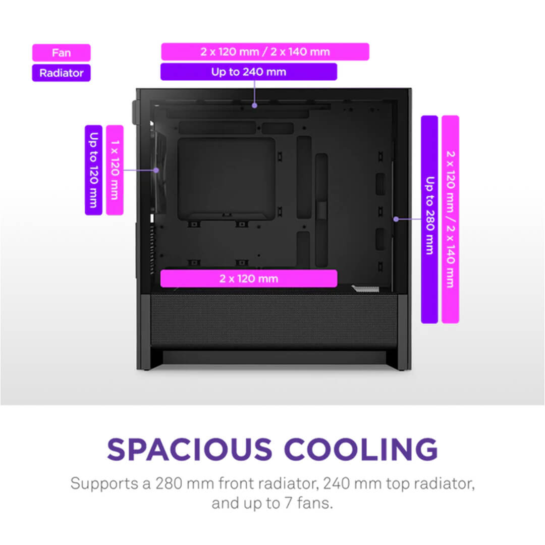NZXT H3 Flow M-ATX Mini Tower Case 2025 Edition Cabinet-Images-5 Gamesncomps.com