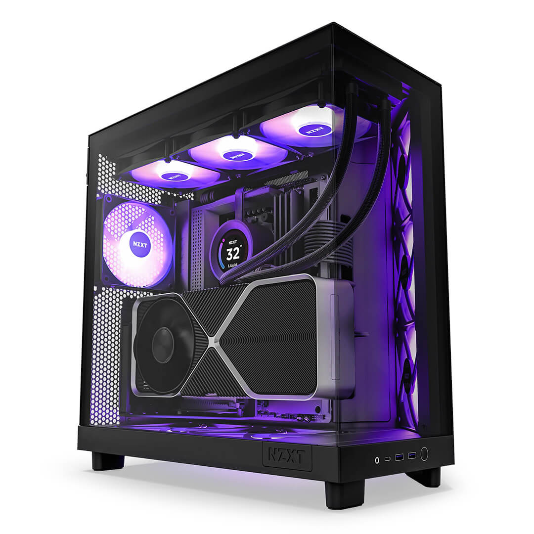 NZXT H6 Flow RGB (ATX) Mid Tower Cabinet (Black)-Images-4 Gamesncomps.com