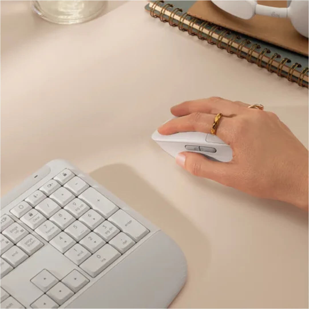 Logitech Signature Comfort Plus M840 L Wireless Bluetooth mouse Color Off White-Images-1 Gamesncomps.com