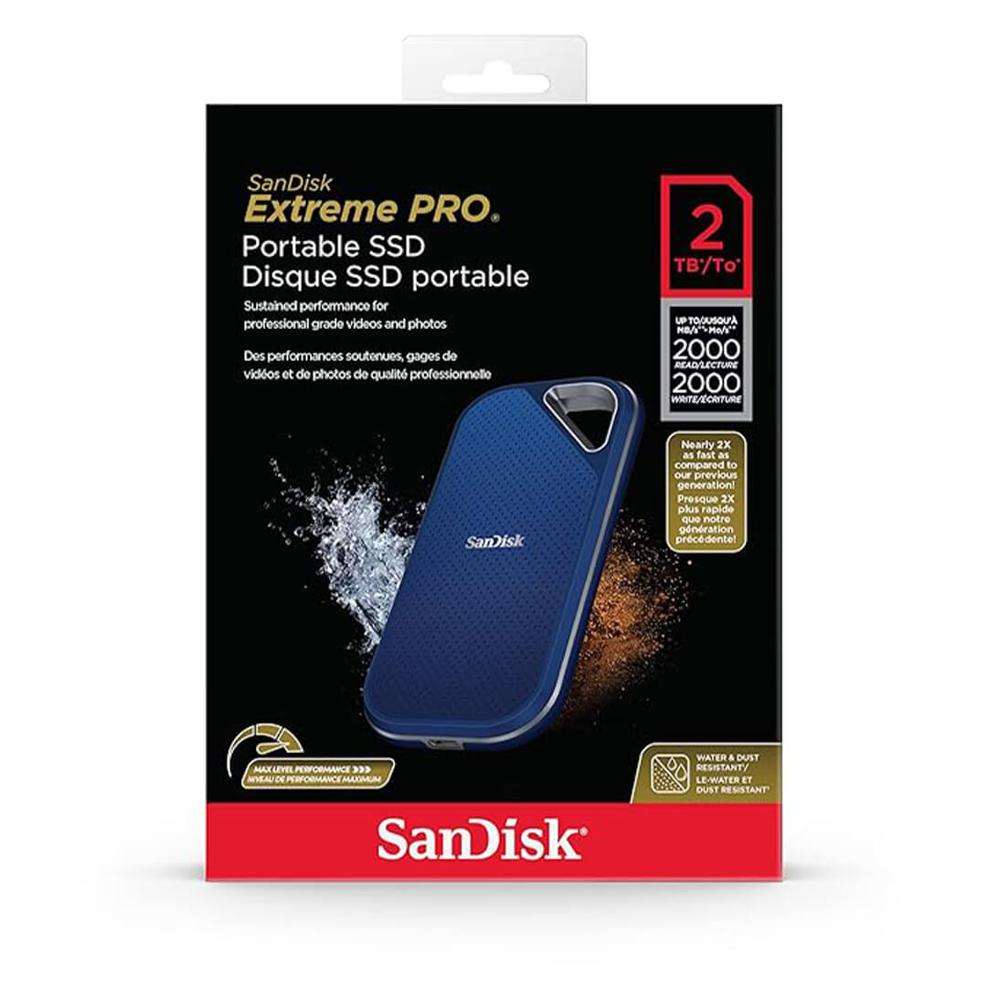 SanDisk 2TB Extreme Pro Portable External SSD with Speed upto 2000MB/s, (Color Blue) Desktop and Laptop Compatible with 5 Years Warranty-Images-1 Gamencomps.com